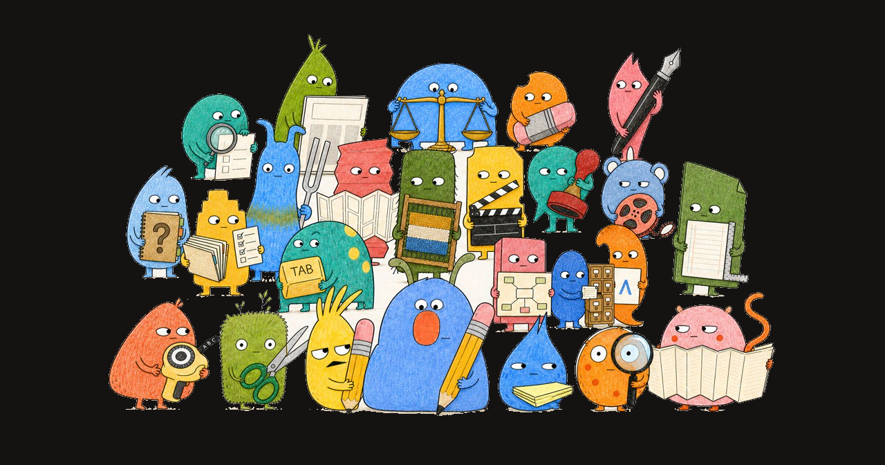 All 25 Click Clack Figments in a family portrait.