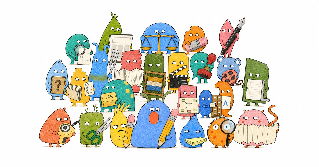 All 25 Click Clack Figments in a family portrait.